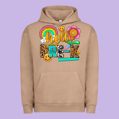 Hello Pre K Urban Hoodie Designed By Nancycooperartshop