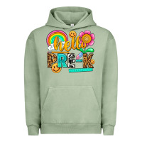 Pigment Oil Green hello pre k Urban Hoodie - NancyCooperArtShop