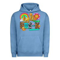 Pigment Pebble Blue hello pre k Urban Hoodie - NancyCooperArtShop