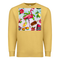 Antique Gold sweet summer flamingo seamless pattern Premium Sweatshirt - BundleAndBundleShop