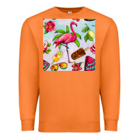 Carrot sweet summer flamingo seamless pattern Premium Sweatshirt - BundleAndBundleShop