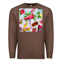 Chestnut sweet summer flamingo seamless pattern Premium Sweatshirt - BundleAndBundleShop