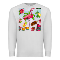 Dove Grey sweet summer flamingo seamless pattern Premium Sweatshirt - BundleAndBundleShop