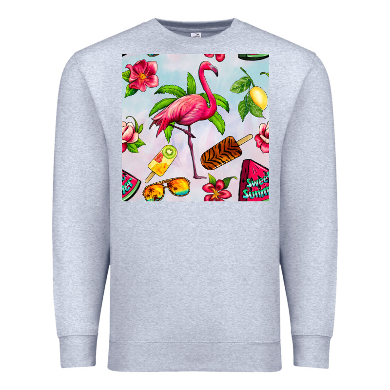 Sweet Summer Flamingo Seamless Pattern Premium Sweatshirt by BundleAndBundleShop | Teevron