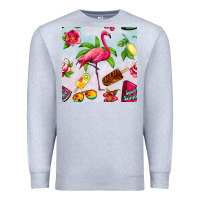 Heather Grey sweet summer flamingo seamless pattern Premium Sweatshirt - BundleAndBundleShop