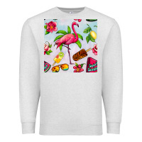 Oatmeal Heather sweet summer flamingo seamless pattern Premium Sweatshirt - BundleAndBundleShop