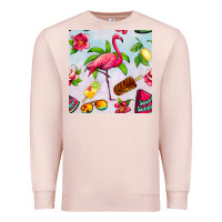 Pale Pink sweet summer flamingo seamless pattern Premium Sweatshirt - BundleAndBundleShop