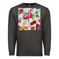 Smoke sweet summer flamingo seamless pattern Premium Sweatshirt - BundleAndBundleShop