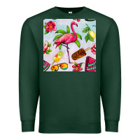 Sports Green sweet summer flamingo seamless pattern Premium Sweatshirt - BundleAndBundleShop