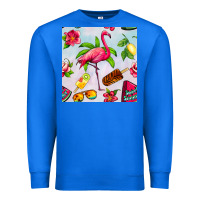 True Royal sweet summer flamingo seamless pattern Premium Sweatshirt - BundleAndBundleShop