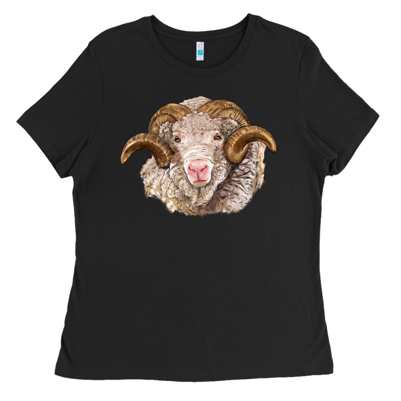 Merino Wool Ram Ladies Tee by BarkalooDesign | Teevron