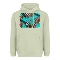 Matcha race day turquoise background Heavyweight Hoodie - AdoDesignShop