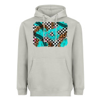 Moon Dust race day turquoise background Heavyweight Hoodie - AdoDesignShop