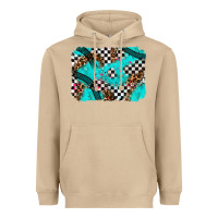 Mushroom race day turquoise background Heavyweight Hoodie - AdoDesignShop