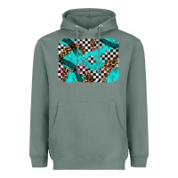 Race Day Turquoise Background Heavyweight Hoodie | Teevron
