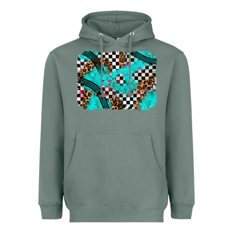 Race Day Turquoise Background Heavyweight Hoodie by AdoDesignShop | Teevron