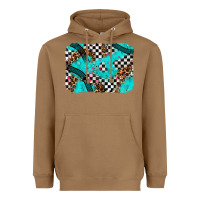 Toasted Coconut race day turquoise background Heavyweight Hoodie - AdoDesignShop