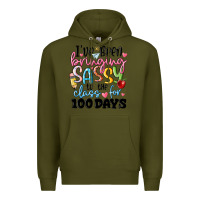 Army Green 100 days of school Premium Hoodie - MaliasSmallBusiness