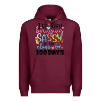 Burgundy 100 days of school Premium Hoodie - MaliasSmallBusiness
