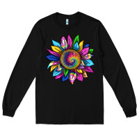 Black tie dye sunflower Long Sleeve Tee - texasbilliewilder