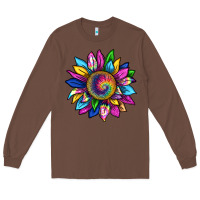 Chestnut tie dye sunflower Long Sleeve Tee - texasbilliewilder
