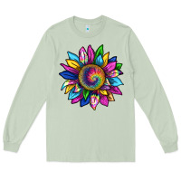 Matcha tie dye sunflower Long Sleeve Tee - texasbilliewilder