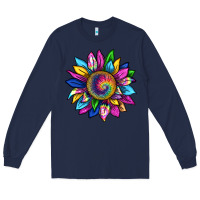 Navy tie dye sunflower Long Sleeve Tee - texasbilliewilder