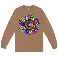 Toasted Coconut tie dye sunflower Long Sleeve Tee - texasbilliewilder