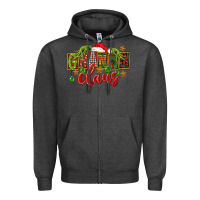 Charcoal Heather Christmas granna claus Zipper Hoodie - FaDigitalArtStudio