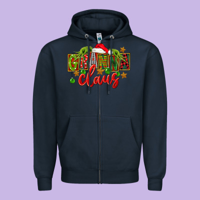 Christmas Granna Claus Zipper Hoodie Designed By Fadigitalartstudio