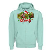 Seafoam Christmas granna claus Zipper Hoodie - FaDigitalArtStudio