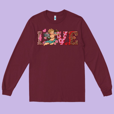 Love Cupid Long Sleeve Tee Designed By Ranaportraitstore