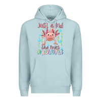 Blue Mist just a kid who loves axolotls Premium Hoodie - MaliasSmallBusiness