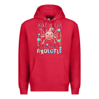 Cardinal just a kid who loves axolotls Premium Hoodie - MaliasSmallBusiness