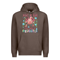 Coffee just a kid who loves axolotls Premium Hoodie - MaliasSmallBusiness
