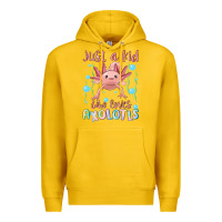 Lemon just a kid who loves axolotls Premium Hoodie - MaliasSmallBusiness