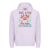 Lilac just a kid who loves axolotls Premium Hoodie - MaliasSmallBusiness