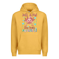Mustard just a kid who loves axolotls Premium Hoodie - MaliasSmallBusiness