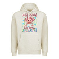 Oatmeal Heather just a kid who loves axolotls Premium Hoodie - MaliasSmallBusiness