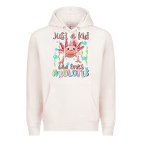 Pale Pink just a kid who loves axolotls Premium Hoodie - MaliasSmallBusiness
