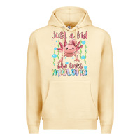 Pina Colada just a kid who loves axolotls Premium Hoodie - MaliasSmallBusiness
