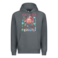 Rock just a kid who loves axolotls Premium Hoodie - MaliasSmallBusiness