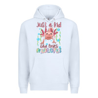 White just a kid who loves axolotls Premium Hoodie - MaliasSmallBusiness