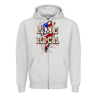 Dove Grey America 4th of July Zipper Hoodie - CowGirlArtShop