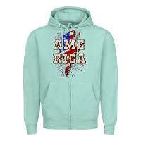 Seafoam America 4th of July Zipper Hoodie - CowGirlArtShop