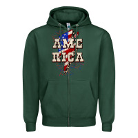 Sports Green America 4th of July Zipper Hoodie - CowGirlArtShop