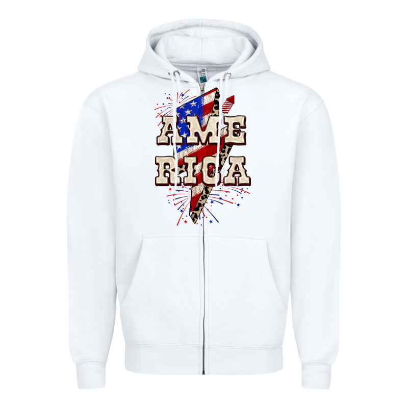 America 4th Of July Zipper Hoodie by CowGirlArtShop | Teevron