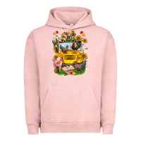 Farm Animals With School Bus Urban Hoodie | Teevron