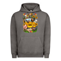 Pigment Tornado farm animals with school bus Urban Hoodie - NancyCooperArtShop