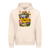 Sandshell farm animals with school bus Urban Hoodie - NancyCooperArtShop